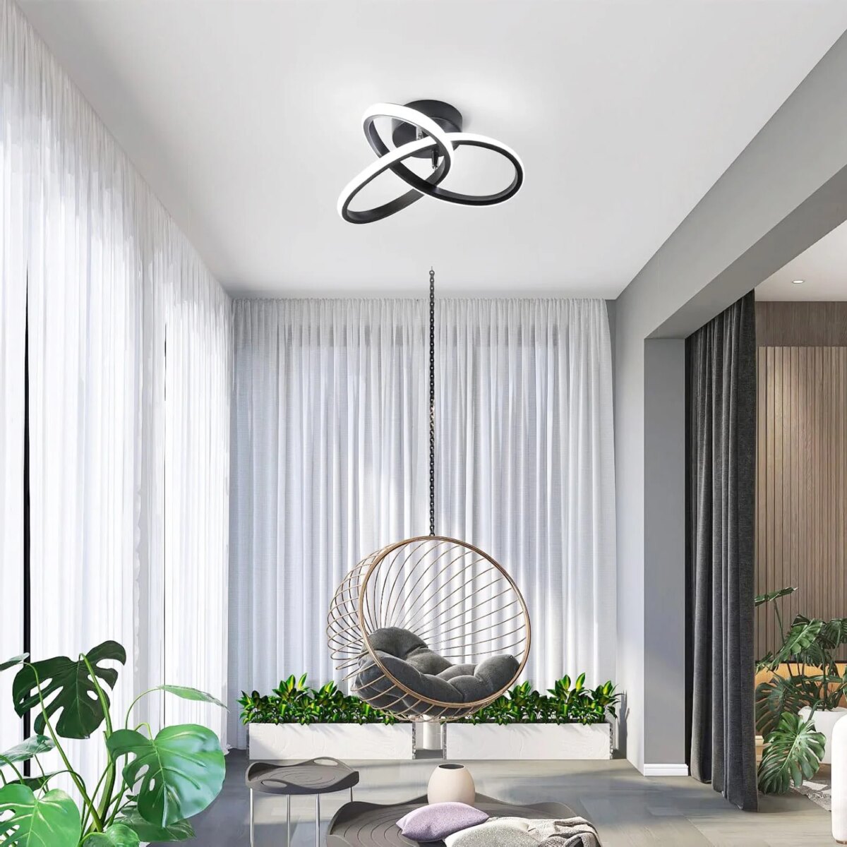 LED Ceiling Light, 22W Black Clover LED Aluminum Ceiling Light, Medium Size White Light 220V Suitable for Living Room, Bedroom, Study: 3 - 5 Days Free Delivery Only UK - Image 6