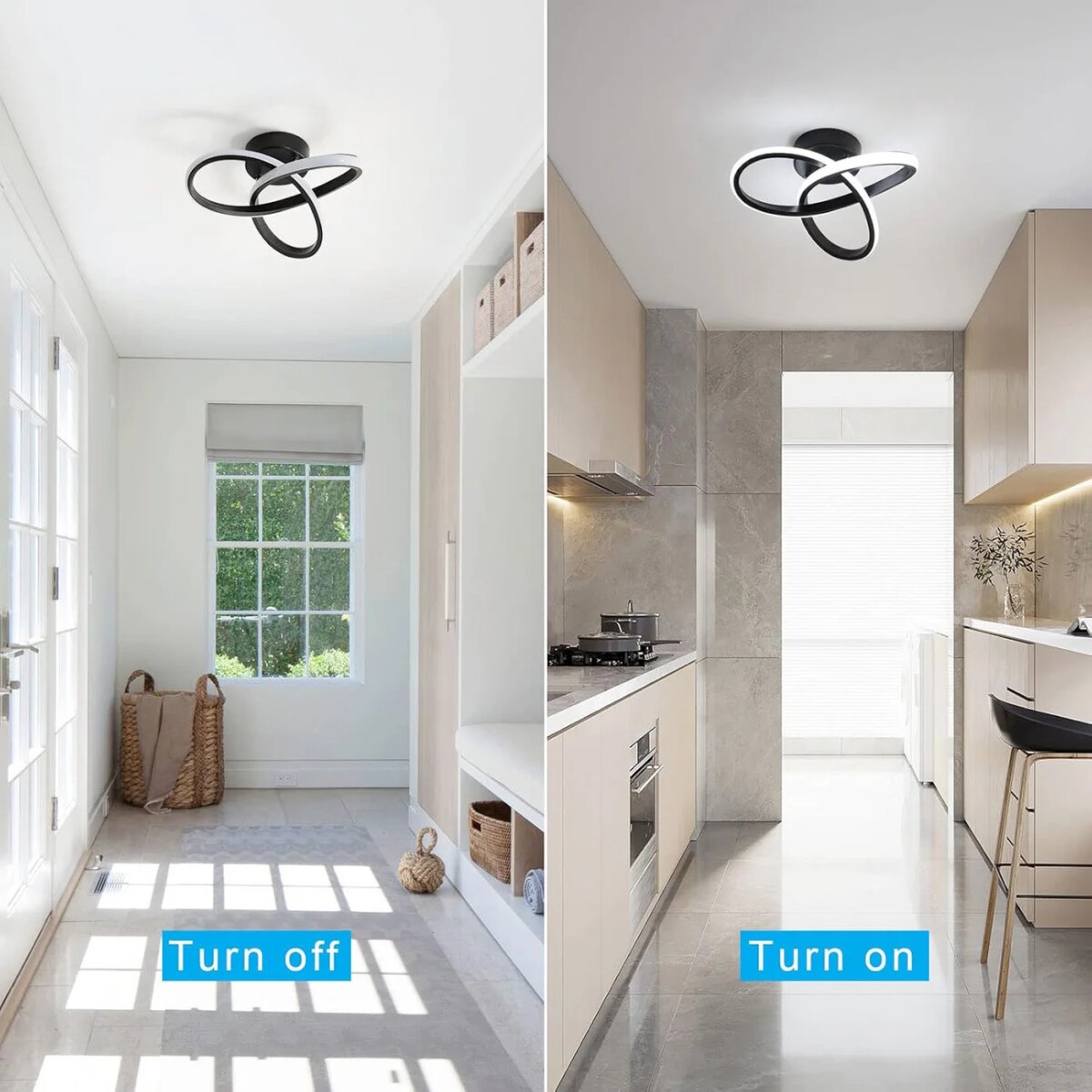 LED Ceiling Light, 22W Black Clover LED Aluminum Ceiling Light, Medium Size White Light 220V Suitable for Living Room, Bedroom, Study: 3 - 5 Days Free Delivery Only UK - Image 3