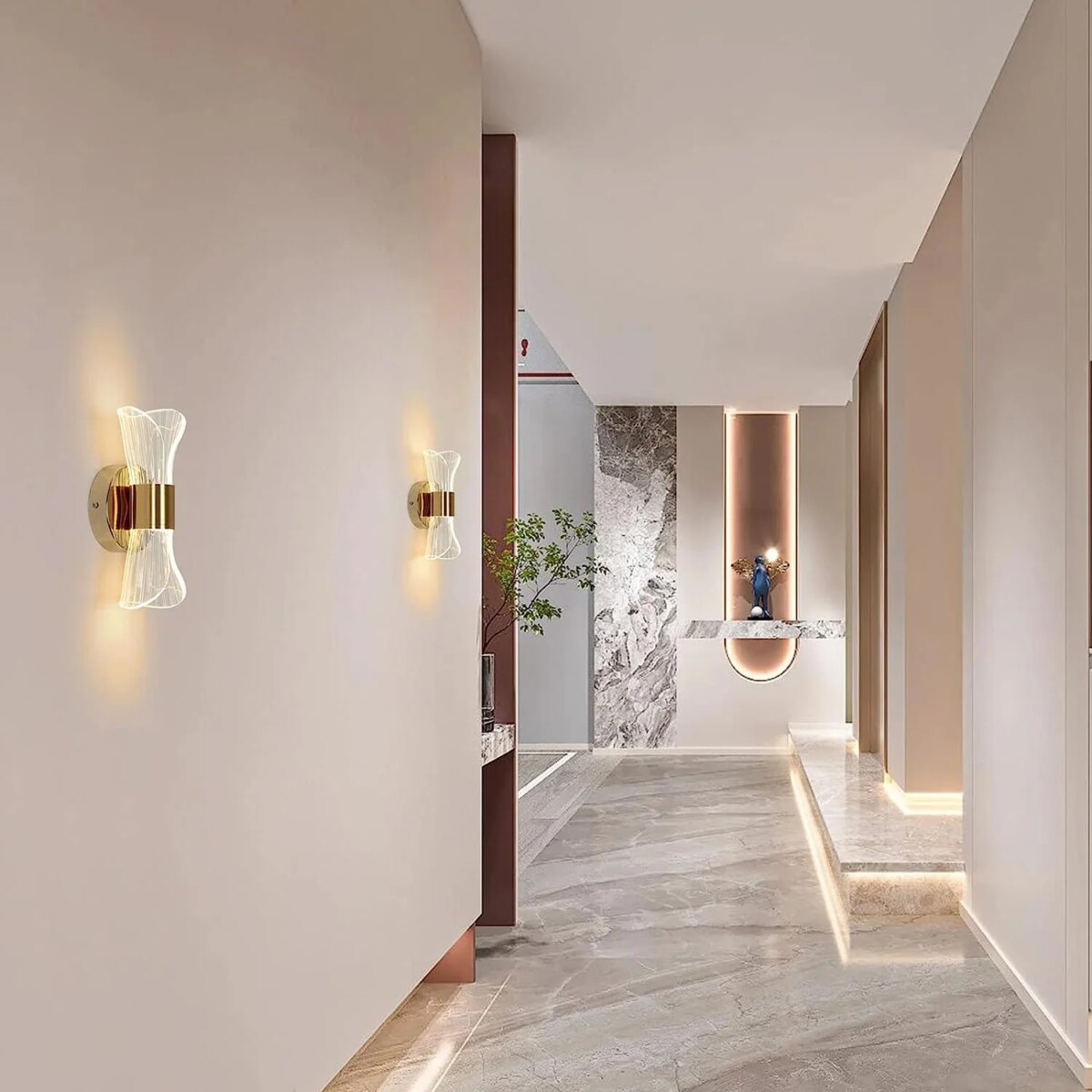 Gold Acrylic Wall Sconce, 12W Led Wall Lamp with 3 Color Temperature Options (3000K/4000K/6500K), Perfect for Hallway: 3 - 5 Days Free Delivery Only UK - Image 5