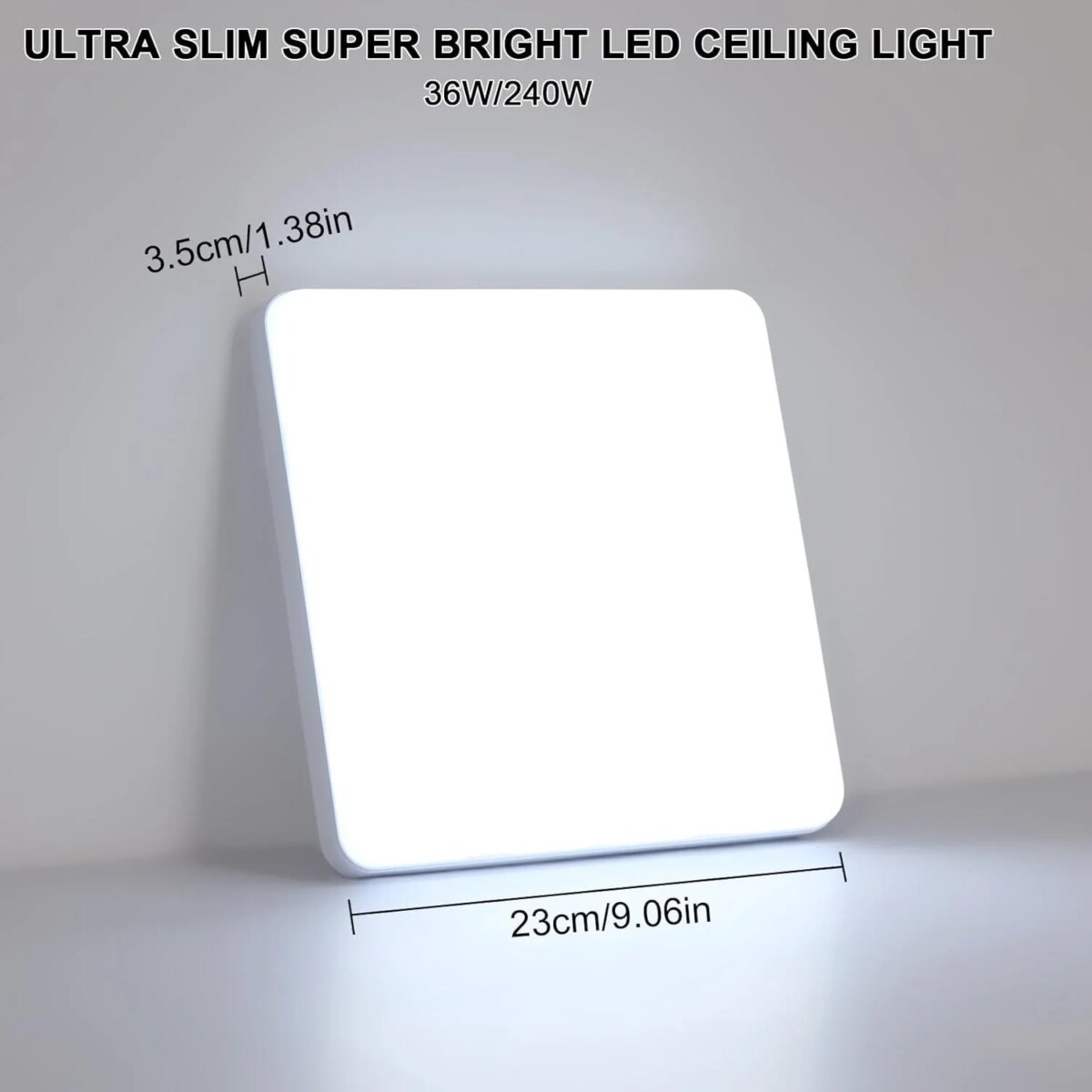 36W Super Bright LED Panel Light, LED Ceiling Lamps,Modern Square Ultra Slim LED Ceiling Lighting for Bedroom, Kitchen: 3 - 5 Days Free Delivery Only UK - Image 2