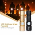 NEW Ultra Bright Mini Cree LED Hand Torch Lamp USB Rechargeable Flashlight Small: 3 - 5 Days Free Delivery Only UK - Image 2