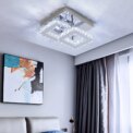 Voltsify Double Tier Square Crystal Celling Light for Living Rooms, Bedrooms and Nurseries: 3 - 5 Days Free Delivery Only UK