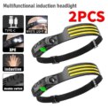 LED Head Torch Rechargeable Waterproof COB Headlamp Motion Sensor Light: 3 - 5 Days Free Delivery Only UK