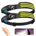 LED Head Torch Rechargeable Waterproof COB Headlamp Motion Sensor Light: 3 - 5 Days Free Delivery Only UK - Image 2