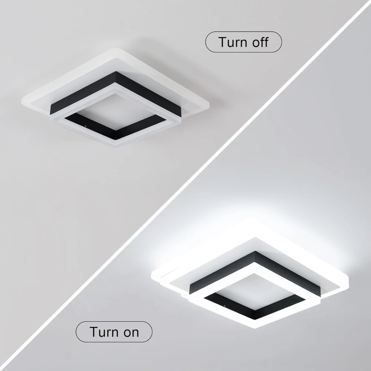 Square Acrylic  Ceiling Light Modern LED Ceiling Lamp,White 6500K LED Ceiling Lights for Bedroom Office Kitchen Living Room: 3 - 5 Days Free Delivery Only UK - Image 3