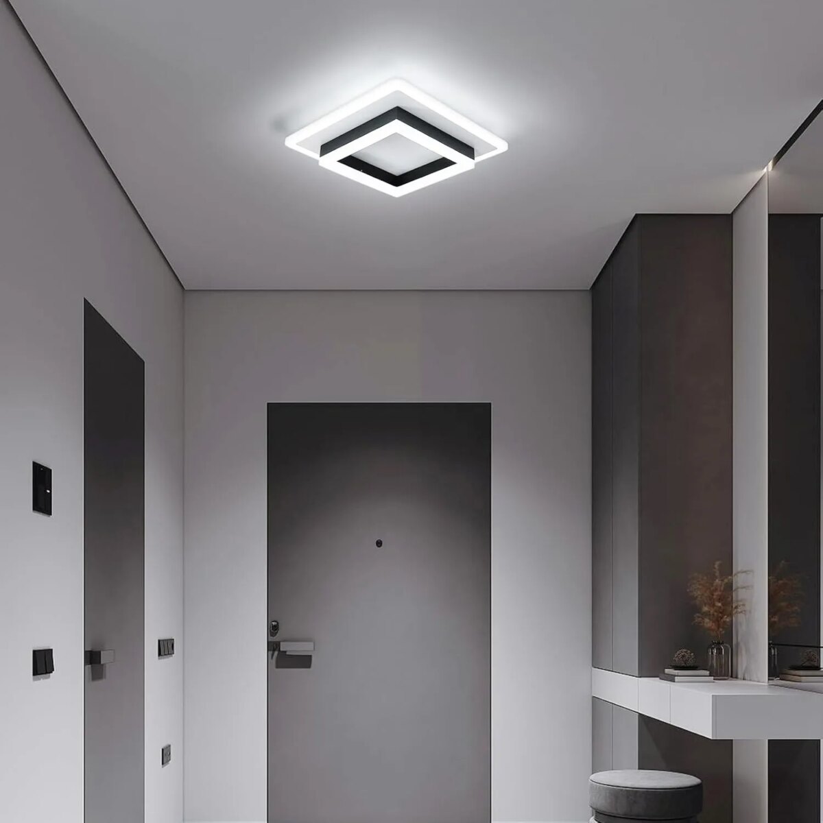 Square Acrylic  Ceiling Light Modern LED Ceiling Lamp,White 6500K LED Ceiling Lights for Bedroom Office Kitchen Living Room: 3 - 5 Days Free Delivery Only UK - Image 4