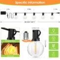 LED String Bulbs Lights Outdoor 20M/30CM  Plastic Bulbs IP44 Courtyard Garden Camping Atmosphere Lighting For Wedding Décor: 3 - 5 Days Free Delivery Only UK - Image 2