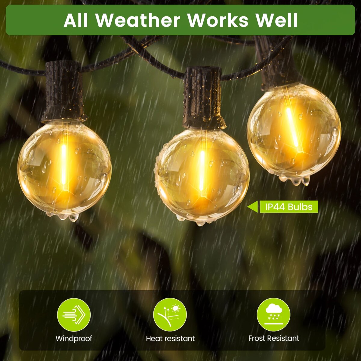 LED String Bulbs Lights Outdoor 20M/30CM  Plastic Bulbs IP44 Courtyard Garden Camping Atmosphere Lighting For Wedding Décor: 3 - 5 Days Free Delivery Only UK - Image 4