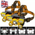 Super Bright 5 LED Head Flashlight USB Rechargeable HeadLamp Outdoor Powerful Waterproof Camping Fishing Adventure Head Lantern: 3 - 5 Days Free Delivery Only UK