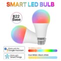 2pcs Smart Light Bulb B22 Bayonet 220V Colour Changing Light Compatible with Echo Alexa Google Home 9W RGBCW Bluetooth: 3 - 5 Days Free Delivery Only UK  WiFi