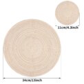 Set of 6 Round Placemats and Coasters Braided Woven Place Mats Washable Heat Resistant Table Mats and Coasters for Dining Table: 3 - 5 Days Free Delivery Only UK - Image 3
