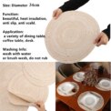 Set of 6 Round Placemats and Coasters Braided Woven Place Mats Washable Heat Resistant Table Mats and Coasters for Dining Table: 3 - 5 Days Free Delivery Only UK - Image 2