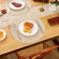 Set of 6 Round Placemats and Coasters Braided Woven Place Mats Washable Heat Resistant Table Mats and Coasters for Dining Table: 3 - 5 Days Free Delivery Only UK - Image 6