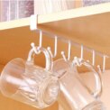Voltsify 6 Hooks Metal Under Hanging Shelf Kitchen Cupboard Organiser, White: 3 - 5 Days Free Delivery Only UK