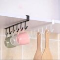 Voltsify 6 Hooks Metal Under Hanging Shelf Kitchen Cupboard Organiser, White: 3 - 5 Days Free Delivery Only UK - Image 2