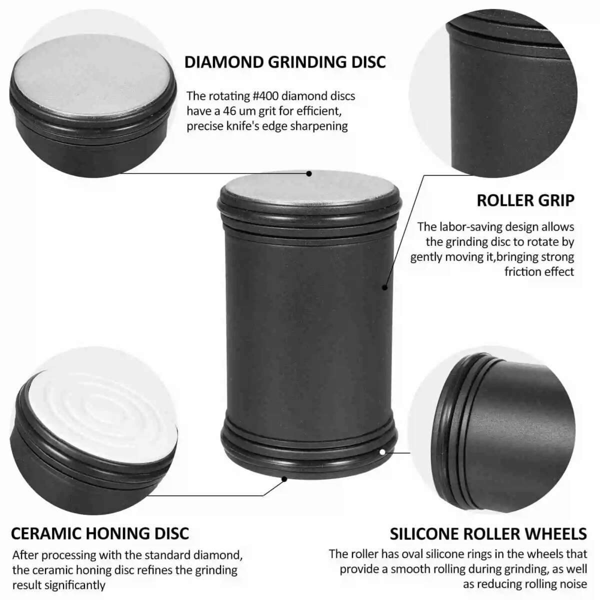 Rolling Knife Sharpener - Knife Sharpening Tool with Diamond and Ceramic Discs for Steel of Any Hardness, 15 and 20 Degrees: 3 - 5 Days Free Delivery Only UK - Image 6