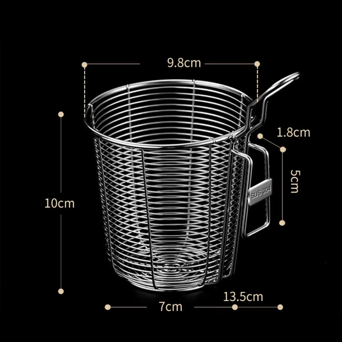 Stainless Steel Pasta Strainer with Handle, Food Dumpling Noodle: 3 - 5 Days Free Delivery Only UK - Image 6