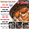 Air Fryer Magnet Silicone Buckle Baking Paper Fixation Tool Lock Disposable Liners Magnetic Air Fryer Buckle for Kitchen Baking: 3 - 5 Days Free Delivery Only UK