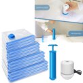 12-Pack Vacuum Compression Storage Bags for Clothes, with Electric Pump - Reusable Space Saver Bags for Travel, Duvets Storage: 3 - 5 Days Free Delivery Only UK