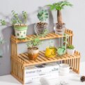 2 Tier Decorative Tabletop Wood Plant Stand Display Shelf: 3 - 5 Days Free Delivery Only UK - Image 3
