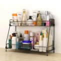 Standing 2 Tiers Spice Herb Jar Rack Holder Storage Organizer Counter Shelf Black: 3 - 5 Days Free Delivery Only UK - Image 5