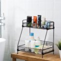 Standing 2 Tiers Spice Herb Jar Rack Holder Storage Organizer Counter Shelf Black: 3 - 5 Days Free Delivery Only UK - Image 4