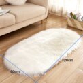 Oval Faux Fur Sheepskin Fluffy Floor Rug, White 60x120CM: 3 - 5 Days Free Delivery Only UK - Image 5