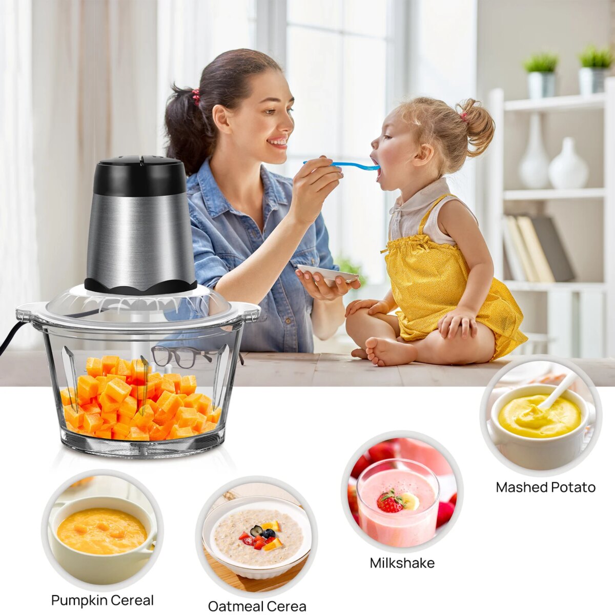 2L Electric Food Chopper Vegetable Chopper Small Food Processor Meat Grinder Mixer Electric Dicer with 2 Speeds Meat Mincer: 3 - 5 Days Free Delivery Only UK - Image 5