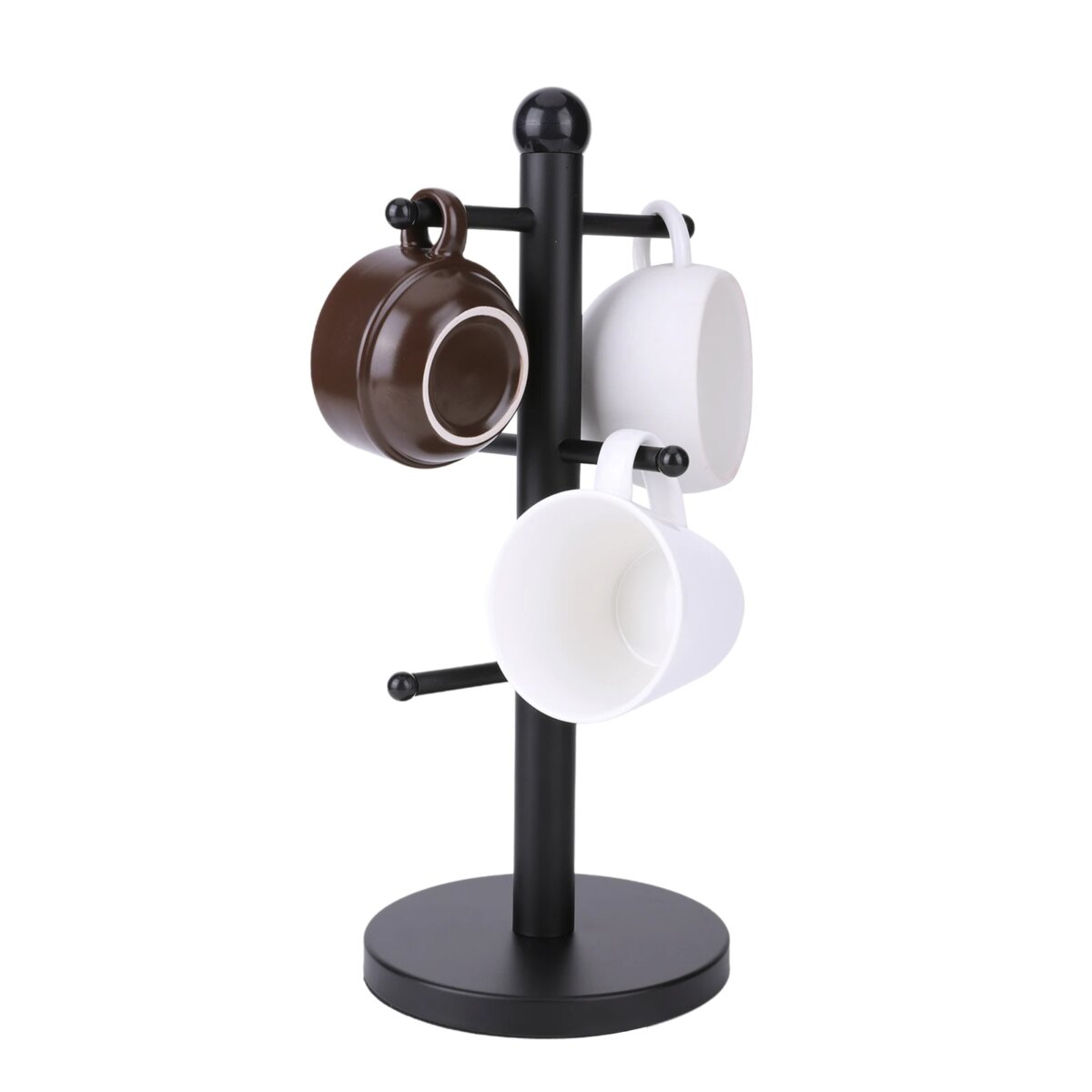 6 Cup Mug Holder with Paper Towel Roll Holder Free-Standing Cup Rack (Black): 3 - 5 Days Free Delivery Only UK - Image 5
