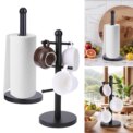 6 Cup Mug Holder with Paper Towel Roll Holder Free-Standing Cup Rack (Black): 3 - 5 Days Free Delivery Only UK - Image 2