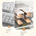 Automatic Scrolling Egg Holder with Lid Refrigerator Rolling Egg Holder Automatic 12 Count Egg Dispenser for Fridge Refrigerator: 3 - 5 Days Free Delivery Only UK