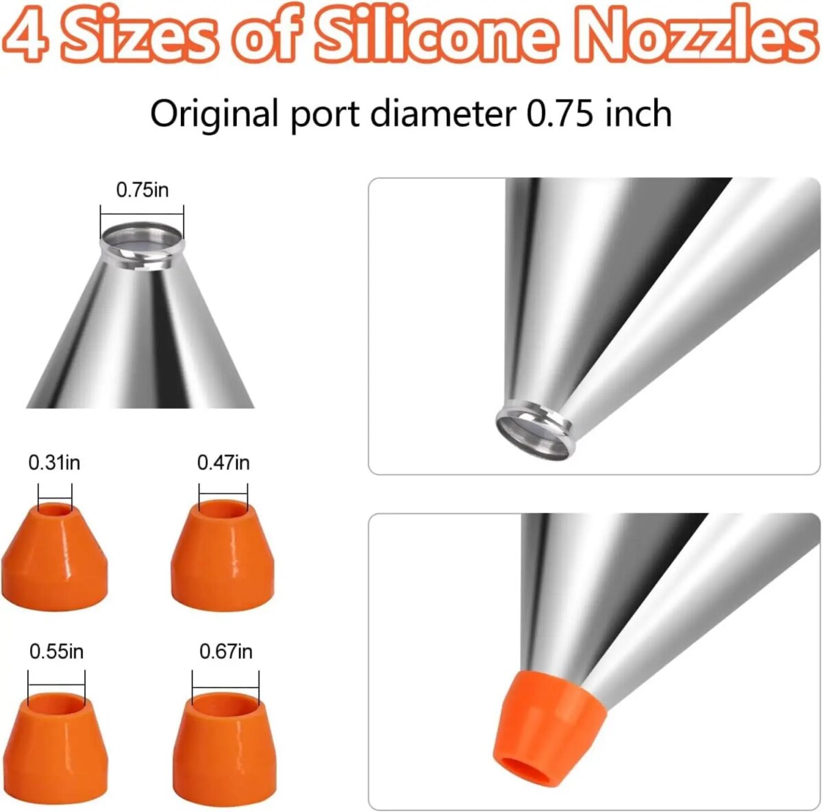 Pancake Batter Dispenser with 4 Nozzles Multi-Caliber Stainless Steel Funnel Cake Dispenser with Stand Great for Baked Goods: 3 - 5 Days Free Delivery Only UK - Image 4