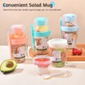 4 Pack Carry Breakfast Cups Salad Cups Yogurt Cereal Oatmeal Snacks Parfait Containers and Salad Dressing Holders with Lid Spoon: 3 - 5 Days Free Delivery Only UK - Image 3