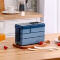 Bento-Style Plastic Lunch Box with Cutlery 3-Layer: 3 - 5 Days Free Delivery Only UK