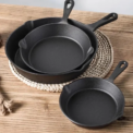 3pc Frying Pan Cast Iron Uncoated Black For Food Frying, Cooking And Stir-Frying Non-Stick Frying Pans Omelette Pan: 3 - 5 Days Free Delivery Only UK - Image 3