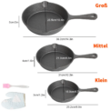 3pc Frying Pan Cast Iron Uncoated Black For Food Frying, Cooking And Stir-Frying Non-Stick Frying Pans Omelette Pan: 3 - 5 Days Free Delivery Only UK - Image 4