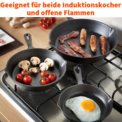 3pc Frying Pan Cast Iron Uncoated Black For Food Frying, Cooking And Stir-Frying Non-Stick Frying Pans Omelette Pan: 3 - 5 Days Free Delivery Only UK - Image 5