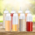 8PCS/4PCS Pack Plastic Squeeze Sauce Bottles Kitchen Condiment Dispenser Mayo 500ml: 3 - 5 Days Free Delivery Only UK - Image 2