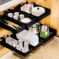 Pull Out Black Cabinet Organizer, Slide Out Drawers for Kitchen Cabinets & Pantry, Under Sink Storage, Slide Out Shelves for Organization: 3 - 5 Days Free Delivery Only UK