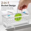 Kitchen Sink Caddy Organiser With Auto Drain Tray Sponge Storage Brush Holder: 3 - 5 Days Free Delivery Only UK - Image 3