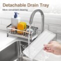 Kitchen Sink Caddy Organiser With Auto Drain Tray Sponge Storage Brush Holder: 3 - 5 Days Free Delivery Only UK - Image 4