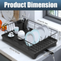Dish Storage Rack Dish Drying Rack for Kitchen Counter Large Dish Rack with Drainboard Rustproof Dish Drainer Chopstick Holder: 3 - 5 Days Free Delivery Only UK - Image 5