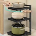 Multi-Tier Height-Adjustable Kitchen Pan Organizer Rack 180-degree Open Access: 3 - 5 Days Free Delivery Only UK - Image 2