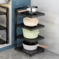 Multi-Tier Height-Adjustable Kitchen Pan Organizer Rack 180-degree Open Access: 3 - 5 Days Free Delivery Only UK - Image 3