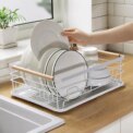 White Iron Dish Drainer dish draining rack Kitchen countertop storage rack: 3 - 5 Days Free Delivery Only UK