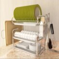 3 Tier Kitchen Chrome Storage Rack with Sink Rack Drip Tray: 3 - 5 Days Free Delivery Only UK - Image 2