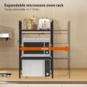 Expandable Microwave Shelf, 1 or 2 Tier Microwave oven Rack Stand Storage Holder Kitchen Corner Shelf Desktop Printer Shelf Rack: 3 - 5 Days Free Delivery Only UK - Image 5