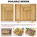 Wooden Bamboo Cutlery Tray, Kitchen Drawer Insert Large 6-8 Compartments, Utensil Holder Rack Organizer, for Home Office: 3 - 5 Days Free Delivery Only UK - Image 3