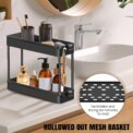 DayPlus 3-Tier Storage Trolley Cart Slide-out Slim Rolling Utility Cart Mobile Storage Shelving Organizer for Kitchen, Bathroom: 3 - 5 Days Free Delivery Only UK - Image 6