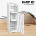 Narrow 3-Tier Storage Cabinet with Door - Space-Saving Bathroom Shelf Organizer for Kitchen, Living Room, Hallway: 3 - 5 Days Free Delivery Only UK - Image 6
